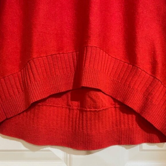 Victoria's Secret Dolman Sleeve V-Neck High-Low Sweater Raspberry Red Size XS - Picture 6 of 16